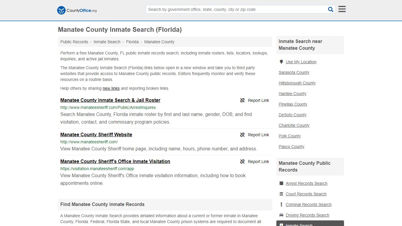 Inmate Search - Manatee County, FL (Inmate Rosters & Locators)
